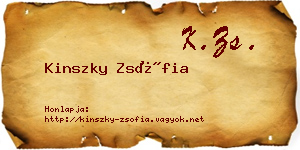 Kinszky Zsófia névjegykártya